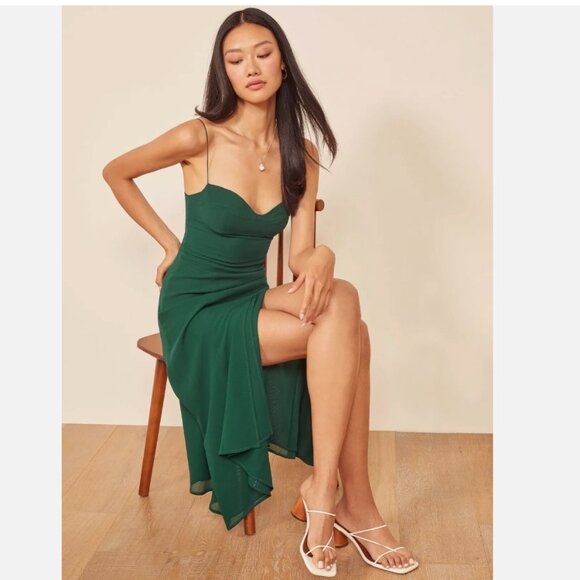 NWT Reformation Juliette Dress - Emerald - Size 6 - Picture 2 of 7